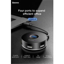 Baseus 4'lü USB Port Çoklayıcı Adaptör, USB 3.0 1x, USB 2.0 3x, Micro USB 1x