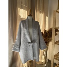 Kinua Studio - Yumuşak Dokulu Kapitone Kalın Ovre Kimono - Unisex
