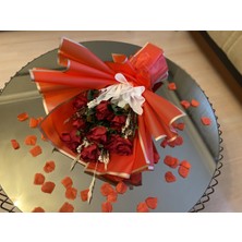 Zb Flowers Sevgiliye hediye Solmayan Kırmızı Gül hediyelik Çiçek Buketi doğum günü