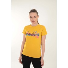 Diadora Ss T-Shirt Iconic Hardal Sarı Kadın Tişört - 502.176088-35042