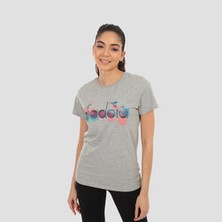 Diadora Ss T-Shirt Iconic Açık Gri Kadın Tişört - 502.176088-C5493