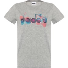 Diadora Ss T-Shirt Iconic Açık Gri Kadın Tişört - 502.176088-C5493