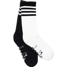 Diadora 2 Pack Striped Crew Socks M Siyah Beyaz Erkek 2li Çorap - D202531-955