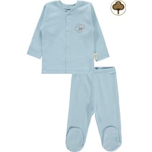 Civil Baby Bebek Organik Pijama Takımı 0-6 Ay Mavi