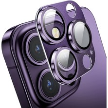 MTK Moveteck Apple iPhone 14 Pro / Pro Max Uyumlu Kamera Lens Koruyucu Metal Çerçeveli