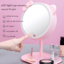 Haitun Cat ile LED Lar Dokunmatik Ekran Vanity Ayarlanabilir Işık Masası Kozmetik Lar (Pembe) Makyaj Aynası (Yurt Dışından)