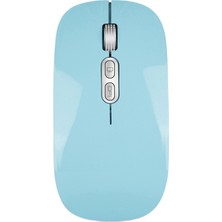 Ev ve Ofis Için Kablosuz Bluetooth Fare Çift Modlu 2.4g-Mavi(Yurt Dışından)