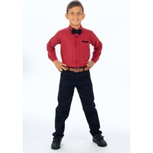 Mnk Baby & Kids Baskılı Oxford Erkek Çocuk Gömlekli Takım MNK0322A