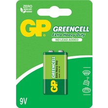 Gp Batteries GP1604G Greencell 6F22/1222/9V Pil, 9 Volt, Tekli Kart