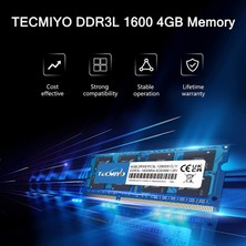 Tecmıyo 8gb Kit (2X4GB) PC3L-12800S Ddr3 1600MHZ Sodimm DDR3L-1600 PC3-12800 CL11 1.35V/1.5V 204PIN Non-Ecc Tamponsuz Dizüstü Bilgisayar Bellek Ram Modülü Yükseltmesi