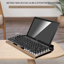 Kablosuz Retro Daktilo Klavye Bluetooth Klasik Vintage Yeşil Eksen Gerçek Mekanik Klavye Punk Klavye Mac/pc/laptop/tablet/cep Telefonu Için