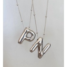 Zweig 925 Ayar Gümüş Balon Harf Kolye