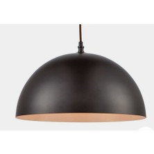 Demet Habek My Lights Retro Rustik Metal Sarkıt Avize 30 cm  Mat Siyah Içi Beyaz