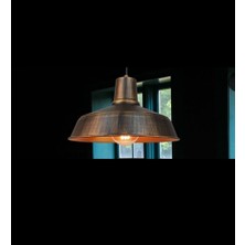 Demet Habek My Lights Retro Rustik Fırcalı  Patinalı Metal Sarkıt Vintage  Avize  36 cm
