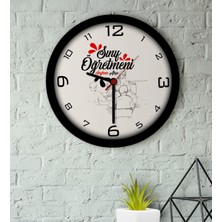 BK Kişiye Özel Sınıf Öğretmeni Ahşap Duvar Saati-15