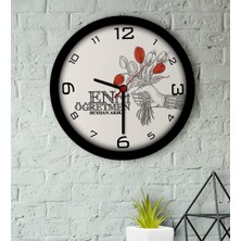 BK Kişiye Özel En Iyi Öğretmen Ahşap Duvar Saati-7