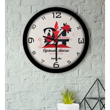 BK Kişiye Özel Öğretmenler Gününüz Kutlu Olsun Ahşap Duvar Saati-1