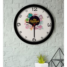 BK Kişiye Özel Sınıf Öğretmeni Ahşap Duvar Saati-14