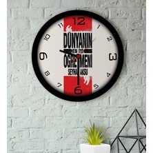 BK Kişiye Özel Dünyanın En Iyi Öğretmeni Ahşap Duvar Saati-1