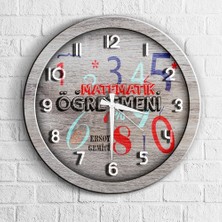 BK Kişiye Özel Mesleki Matematik Öğretmeni Ahşap Duvar Saati - 3