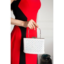 Impolo Lily Beyaz  Kadın Abiye El Çanta 14X20 Ebat