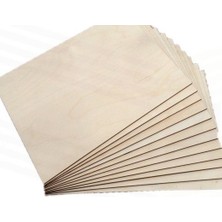STANDART Ahşap Kavak Kontrplak (10 Adet) A4 Ebat Yakma-Maket-Hobi-6mm