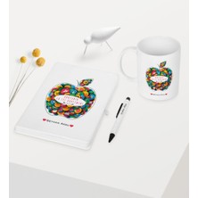 Bk Kişiye Özel Dünyanın En Iyi Öğretmeni Temalı Beyaz Defter Kalem Kupa Seti - 12