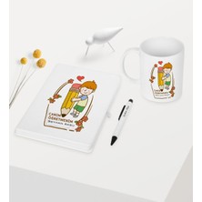 Bk Kişiye Özel Canım Öğretmenim Temalı Beyaz Defter Kalem Kupa Seti - 1