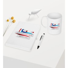 Bk Kişiye Özel Fransızca Öğretmeni Temalı Beyaz Defter Kalem Kupa Seti - 1