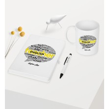 Bk Kişiye Özel Ingilizce Öğretmeni Temalı Beyaz Defter Kalem Kupa Seti - 4