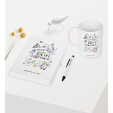 Bk Kişiye Özel Dünyanın En Iyi Öğretmeni Temalı Beyaz Defter Kalem Kupa Seti - 8