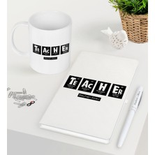 Bk Kişiye Özel Öğretmen Beyaz Defter Kalem Kupa Seti-2