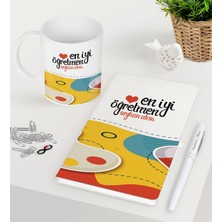 Bk Kişiye Özel En Iyi Öğretmen Beyaz Defter Kalem Kupa Seti-4