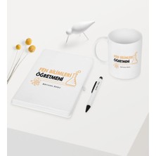 Bk Kişiye Özel Fen Bilimleri Öğretmeni Temalı Beyaz Defter Kalem Kupa Seti - 4