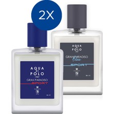 Aqua Di Polo 1987 Gran Paradiso Blue Sport 50 ml ve Gran Paradiso Sport 50 ml 2'li Erkek Parfüm Seti