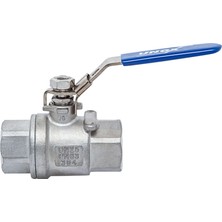 Unox Tepe Flanşlı 2 Parçalı Paslanmaz 304 Dişli Küresel Vana 1 1/4"