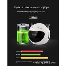 Panda Touch  Küçük Şeytan Kablosuz Bluetooth Küçük Hoparlör Yaratıcı Hediye Çalar Saat Ses K Şarkı Mikrofon Elektronik Hediye (Yurt Dışından)