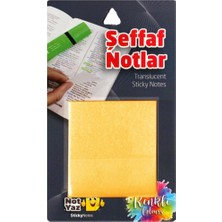 Notyaz Şeffaf Turuncu Yapışkanlı Not Kağıdı 75X75MM 50 Yaprak