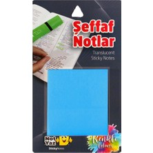 Notyaz Şeffaf Mavi Yapışkanlı Not Kağıdı 75X75MM 50 Yaprak