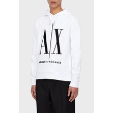 Armani Exchange % 100 Pamuk Logolu Regular Fit Kapüşonlu Sweat Erkek Sweat 8nzmpc ZJ1ZZ 1100