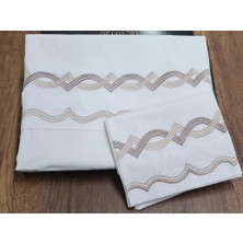 Çeyiz Diyarı Flexi Nakışlı %100 Pamuklu 6 Parça Nevresim Takımı Krem