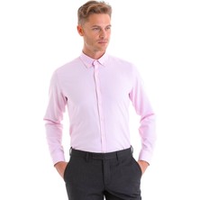 Hatemoğlu Pembe Pamuklu Comfort Fit Düz Uzun Kollu Oxford Gömlek
