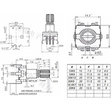 Roba EC11 Rotary Encoder Butonlu 20 Adım 360 Derece 20 Pals Arduino