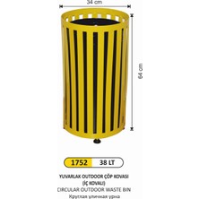 Arı Metal Outdoor Çöp Kovası Yuvarlak