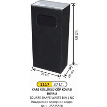 Arı Metal Kare Çöp Kovası 1 No 25*25*60