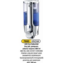 Arı Metal Sıvı Sabun Şampuan Verici Abs Parlak Krom 380 ml