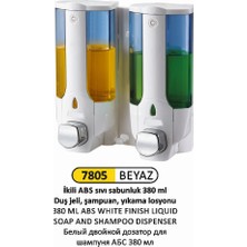 Arı Metal Sıvı Sabun Şampuan Verici Abs Beyaz 2 Li 380 ml