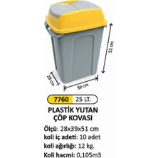 Arı Metal Plastik Çöp Kovası Yutan 25 Lt