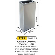 Arı Metal Duvara Montajlı Çemberli Dar Çöp Kovası