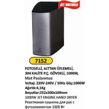 Arı Metal El Kurutma Makinası Jet Motorlu Mat Paslanmaz